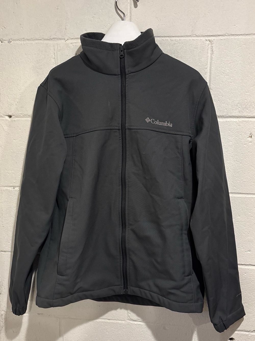 Columbia Ascender Softshell Jacket Mens M Gray Fleece Lined Full Zip Omni-Shield